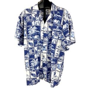 Armadillo Short Sleeve Shirt Mens L Hawaiian Style Casual Button Up Easy Care